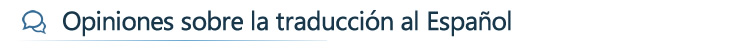 Opinión sobre la traducción al español